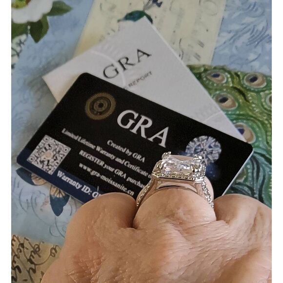 CERTIFIED 5Ct. GENUINE MOISSANITE Radiant & Pave Split Shank Engagement Ring #8 - Picture 5 of 6